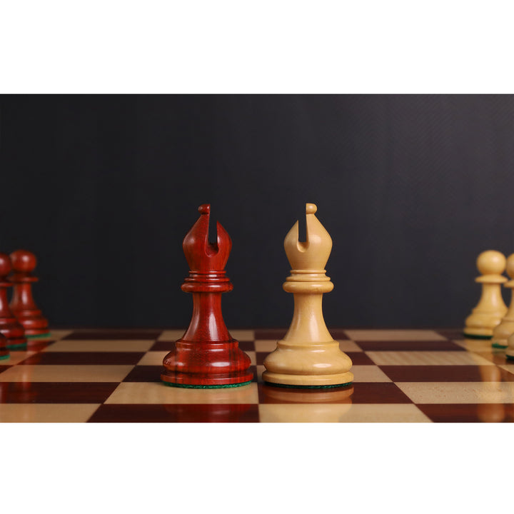 Repro 2016 Sinquefield Staunton Chess Set- Chess Pieces Only-Bud Rosewood-Triple Weight