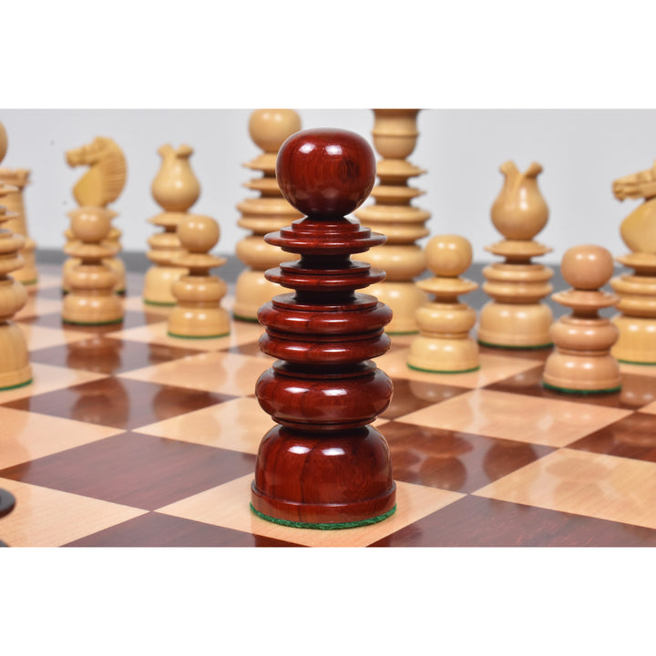 Slightly Imperfect 4.3" St. George Pre-Staunton Calvert Chess Set- Chess Pieces Only – Bud Rosewood & Boxwood