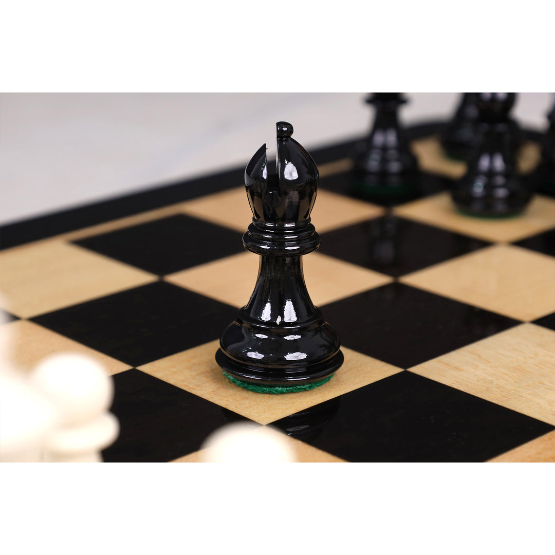 3.1" Pro Staunton Black & Ivory Painted Weighted Wooden Chess Set - Chess Pieces Only