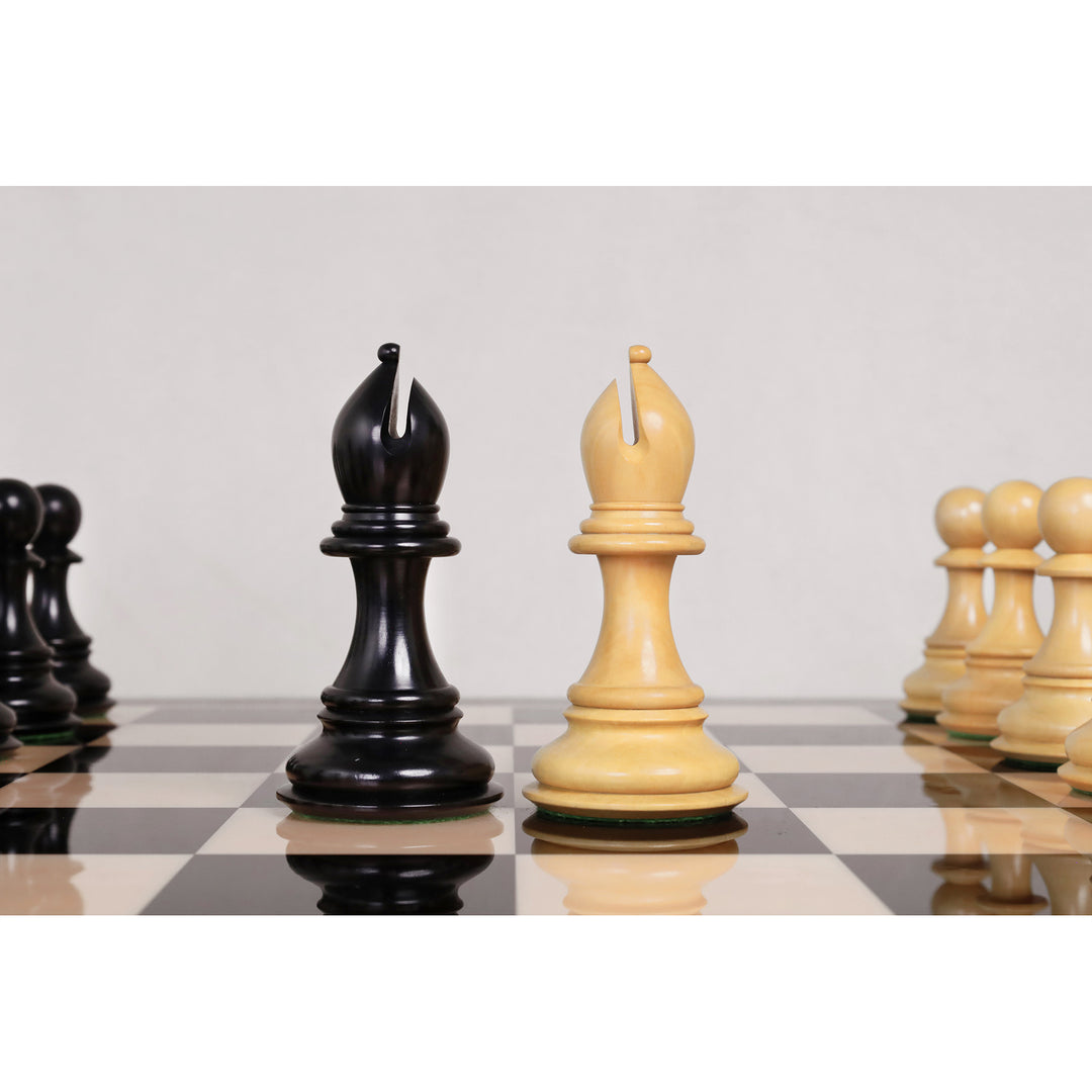 Combo of 6.3" Jumbo Pro Staunton Luxury Triple Weighted Chess Set with 26" Ebony & Maple Wood Chess Board