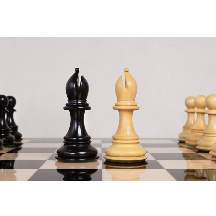 Combo of 6.3" Jumbo Pro Staunton Luxury Triple Weighted Chess Set with 26" Ebony & Maple Wood Chess Board