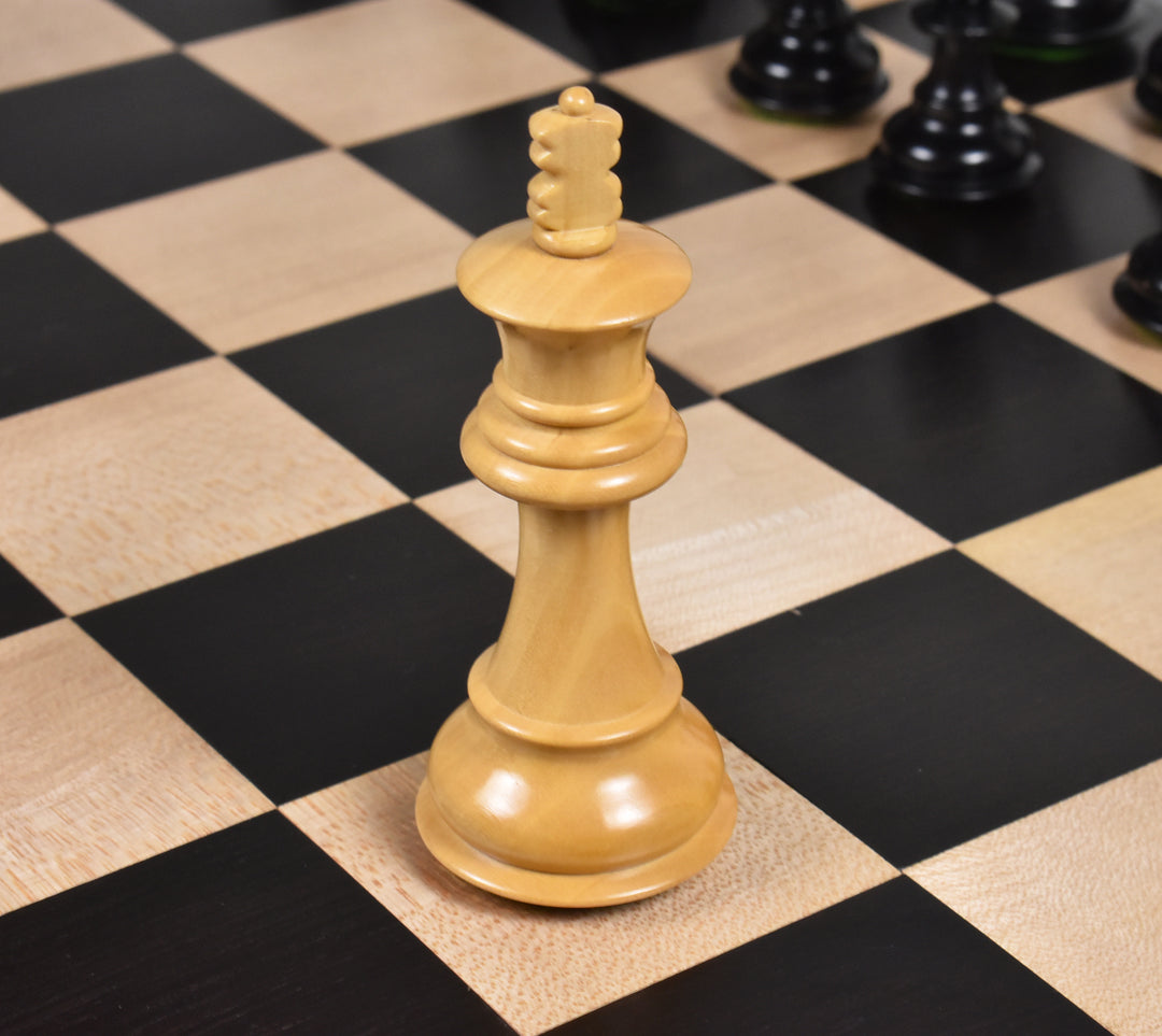 Fierce Knight Staunton Chess Set- Chess Pieces Only - Weighted Boxwood - 3.5" Extra Queens