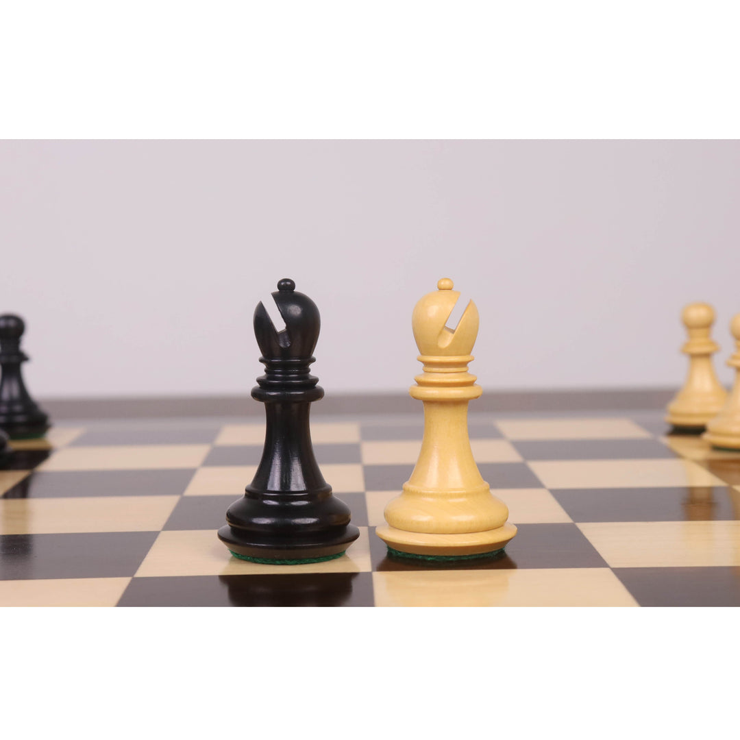 Set da scacchi di lusso “Spiraled Steed” da 8,3 cm, leggermente imperfetto - Solo pezzi - Ebano e bosso