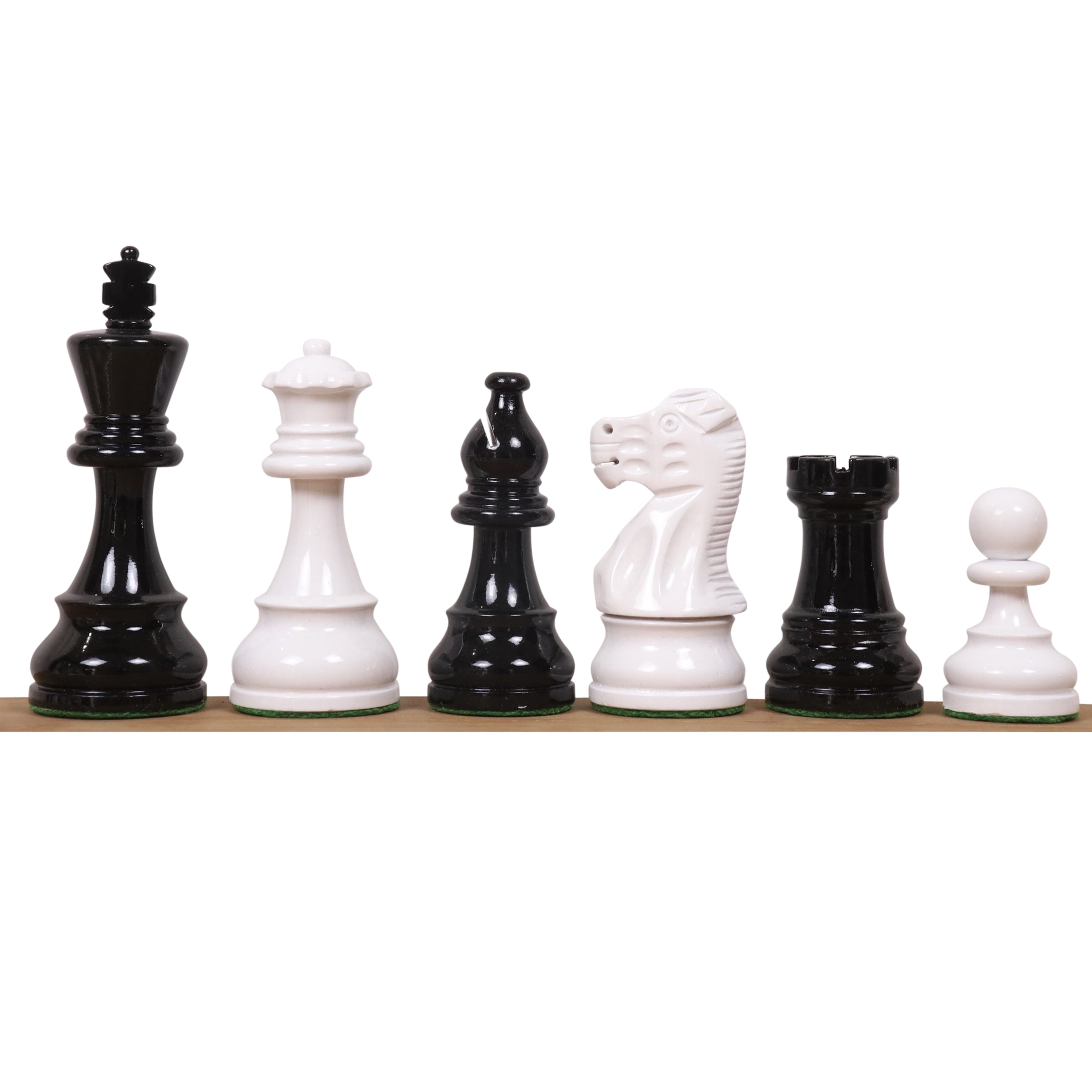 Royal Chess Mall American Staunton Luxury Chess Pieces Only Chess Set |  Handcrafted Chessmen | Unique Burnt Gloss Finish Boxwood | 34 Pieces, 3.3
