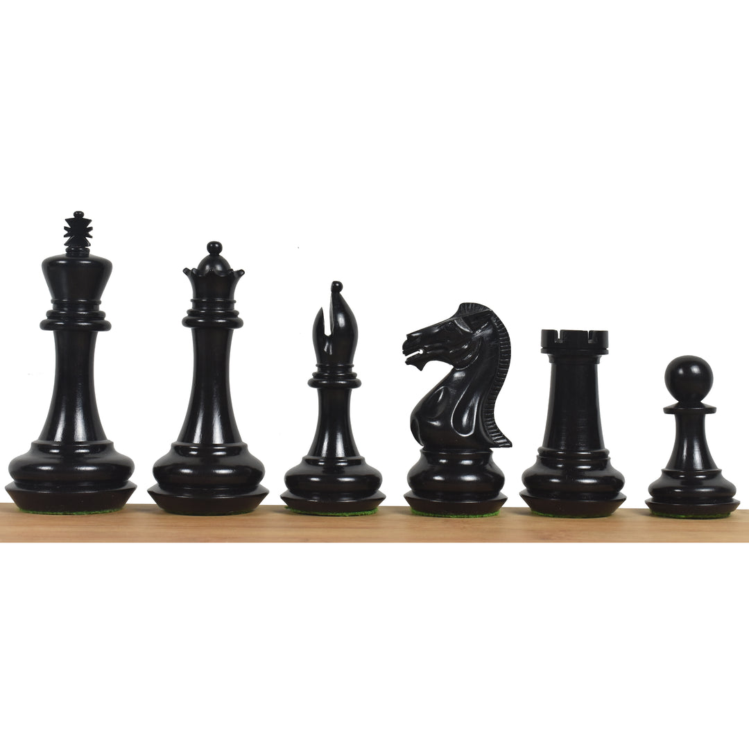 4.1" abgeschrägte Basis Staunton Ebenholz Schachfiguren mit 21" Players Choice Massiv Ebenholz &amp; Ahorn Holz Schachbrett - Matt Finish und Golden Rosewood Schachfiguren Aufbewahrungsbox
