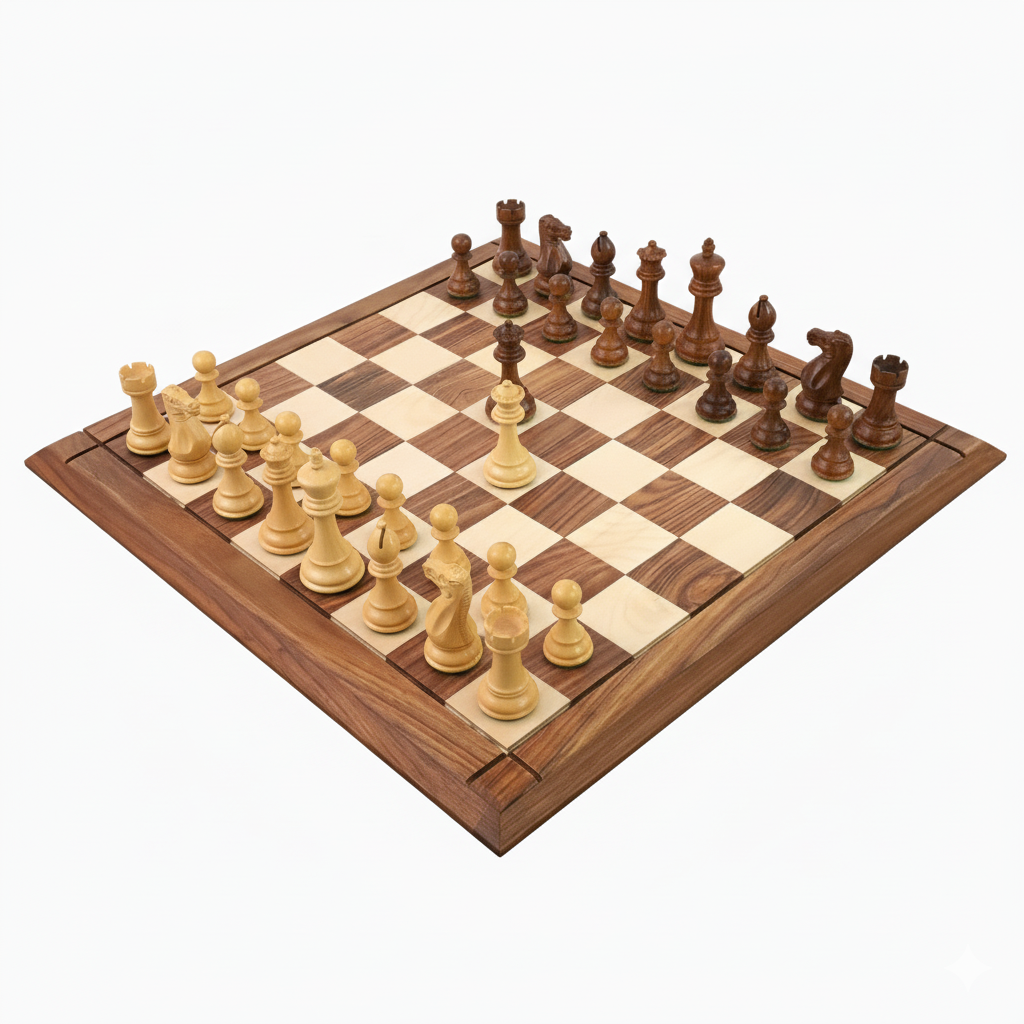 Combo of 4.1" Pro Staunton Weighted Wooden Chess Set - Chess Pieces with 23" Chess Board in Golden Rosewood - Warehouse Clearance - Europe Shipping Only