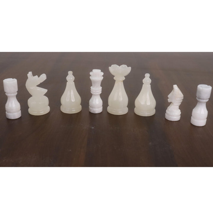 Slightly Imperfect Onyx Marble & Stone Chess Pieces & Board Combo Set - 15" - Handcrafted Chess Set