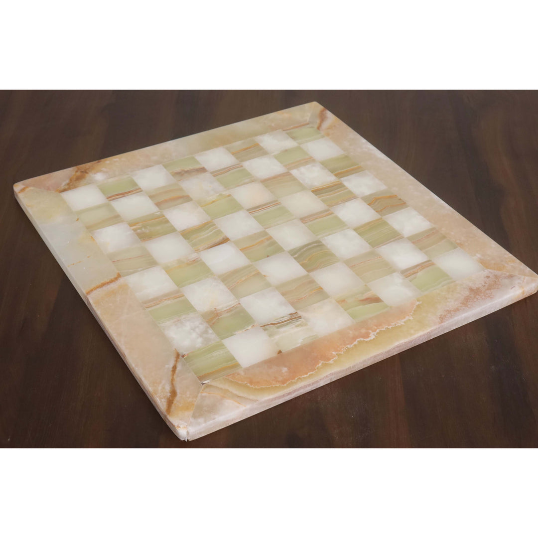 Slightly Imperfect Onyx Marble & Stone Chess Pieces & Board Combo Set - 15" - Handcrafted Chess Set