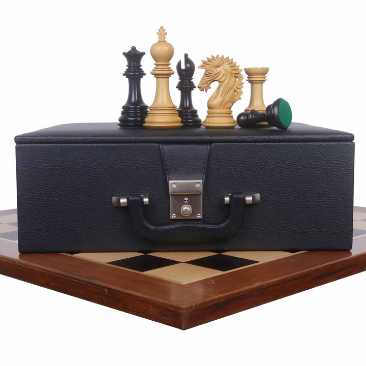 4.6" Mogul Staunton Luxury Chess Set Combo - Pieces in Ebony Wood with Board and Box