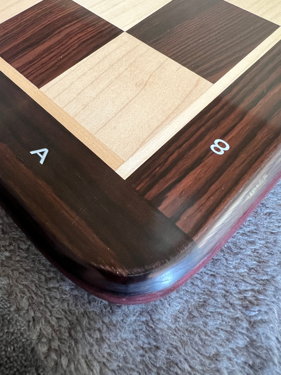 Slightly Imperfect 21" Flat Chessboard in Rosewood & Maple Wood - 55 mm Square- Algebraic Notations - Warehouse Clearance - Europe Shipping Only