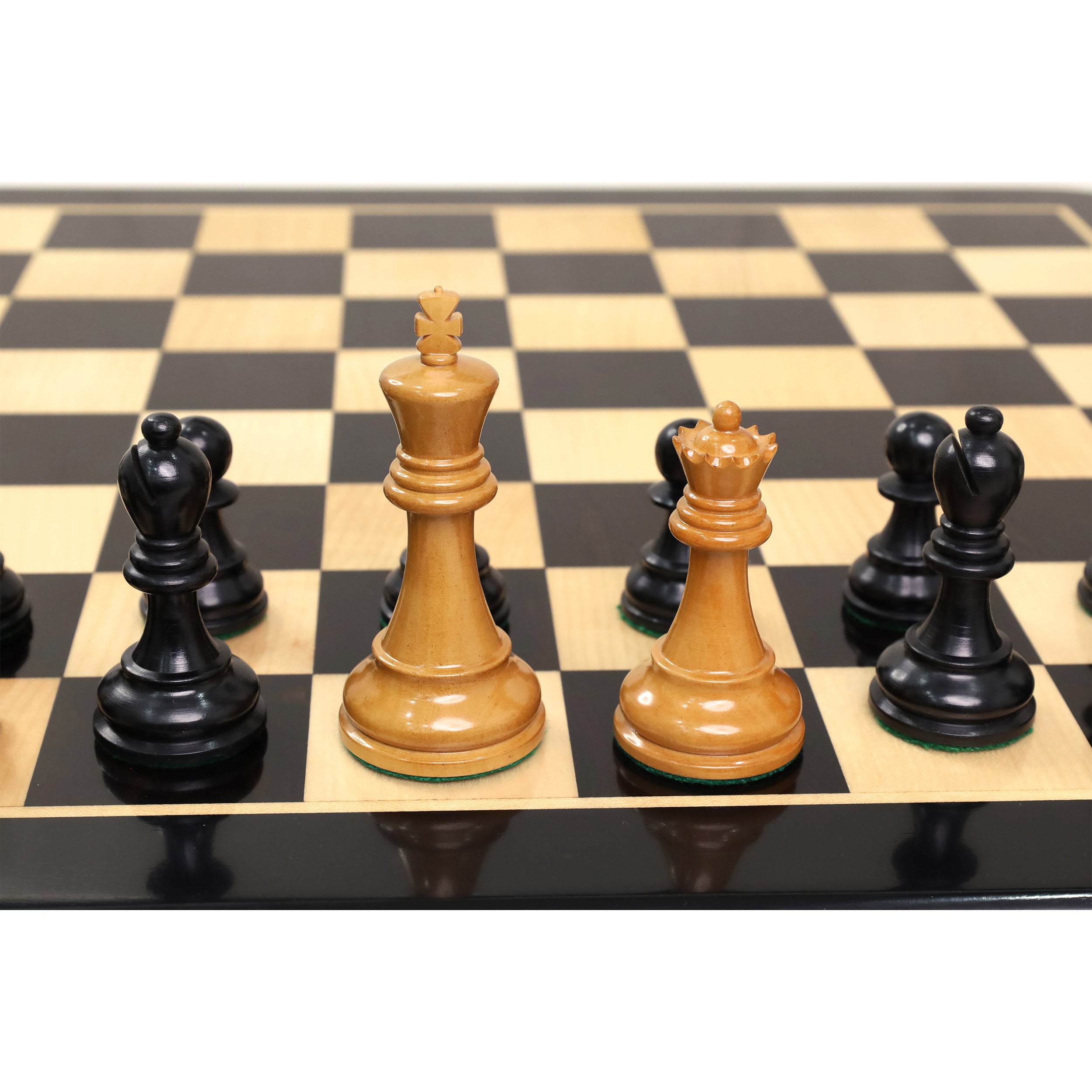1972 Fischer Spassky Chess Set Chess Pieces | Antiqued Boxwood & Ebony