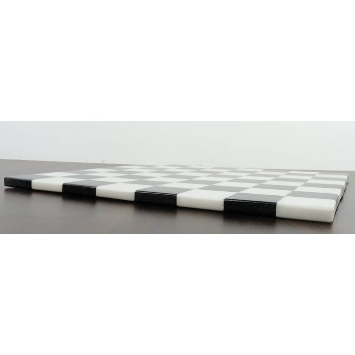Slightly Imperfect 15'' Borderless Marble Stone Luxury Chess Board -  Solid Black and White stone - Warehouse Clearance - Europe Shipping Only