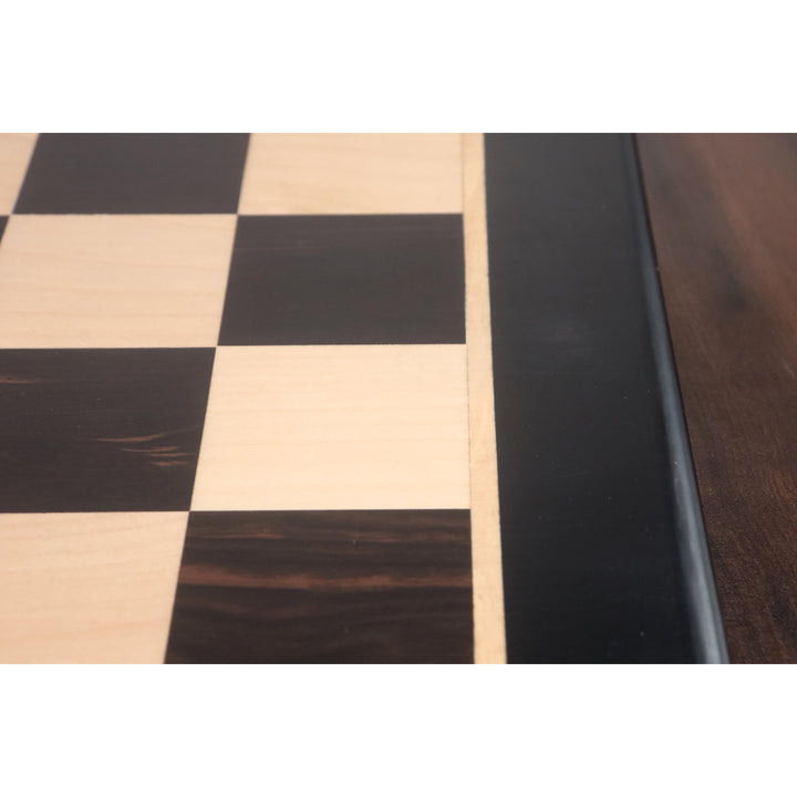 Slightly Imperfect 21" Solid Inlaid Ebony & Maple Wood Chess board - Square of 55 mm - Warehouse Clearance - Europe Shipping Only