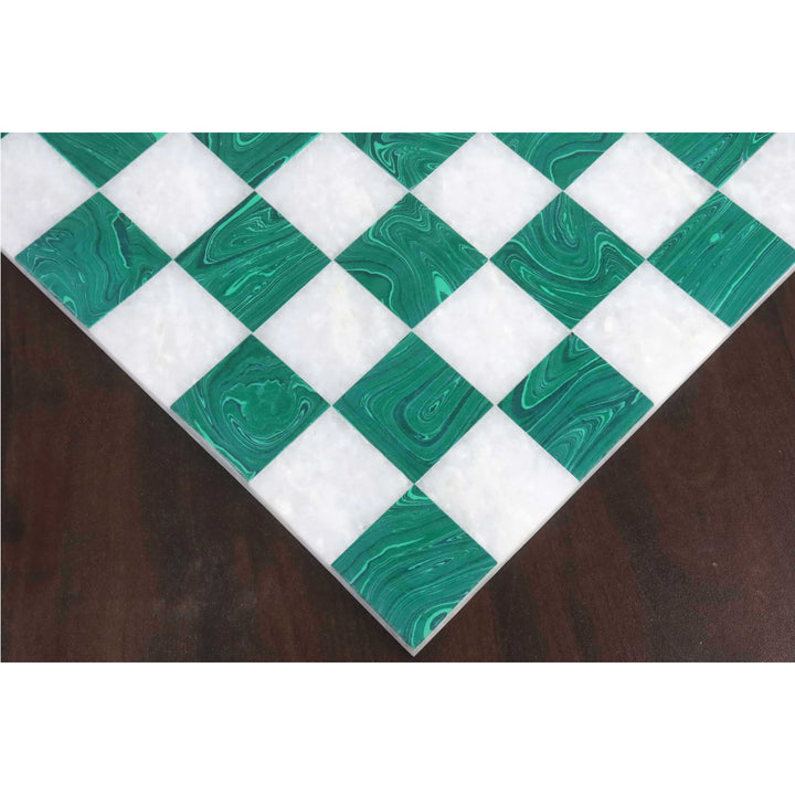 15'' Borderless Replica Malachite Luxury Chess Board - Green and White Semi Precious Stone