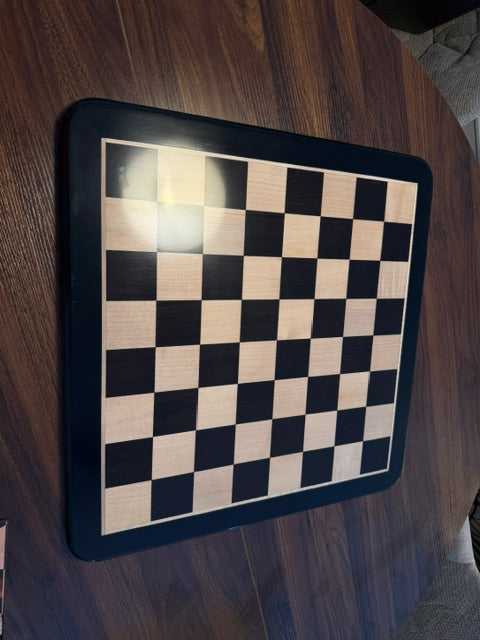 Slightly Imperfect 21" Solid Inlaid Ebony & Maple Wood Chess board - Square of 55 mm - Warehouse Clearance - Europe Shipping Only