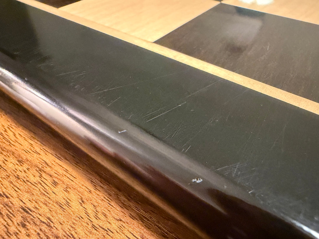 Slightly Imperfect 21" Solid Inlaid Ebony & Maple Wood Chess board - Square of 55 mm - Warehouse Clearance - Europe Shipping Only