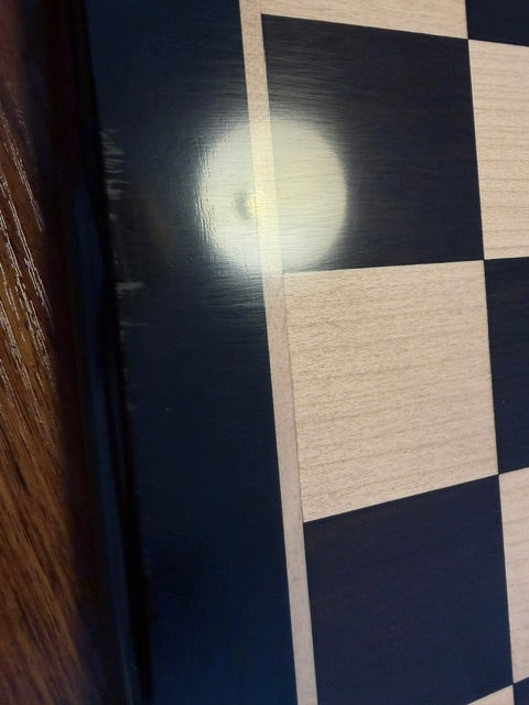 Slightly Imperfect 21" Solid Inlaid Ebony & Maple Wood Chess board - Square of 55 mm - Warehouse Clearance - Europe Shipping Only