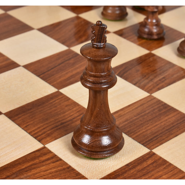 Slightly Imperfect 3.5" Fierce Knight Staunton Chess Set- Chess Pieces Only - Weighted Golden Rosewood - Warehouse Clearance - USA Shipping Only