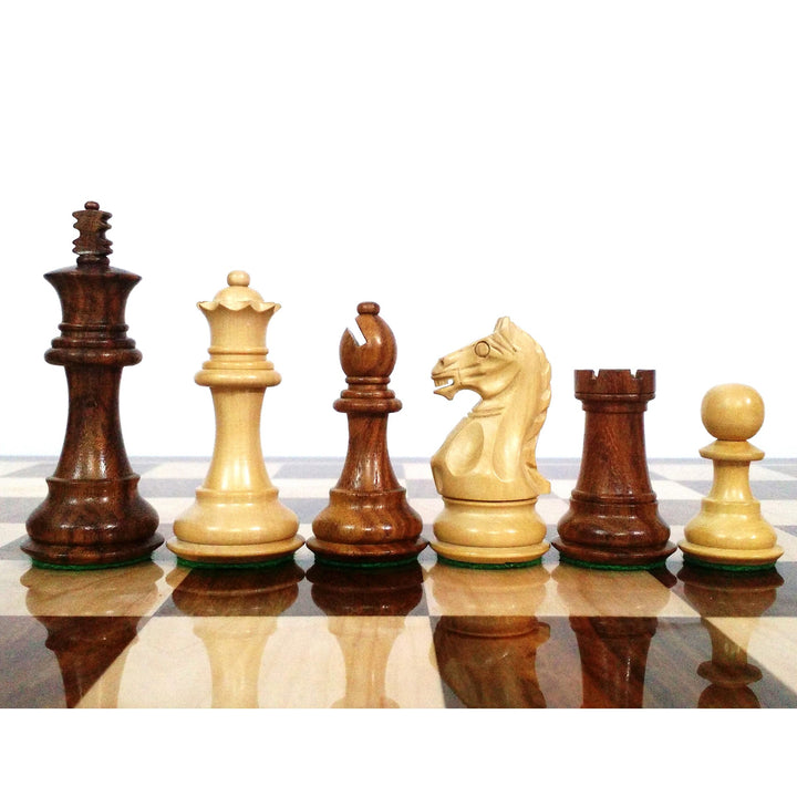 Slightly Imperfect 3.5" Fierce Knight Staunton Chess Set- Chess Pieces Only - Weighted Golden Rosewood - Warehouse Clearance - USA Shipping Only