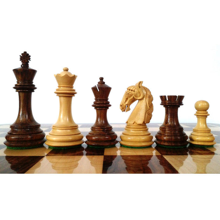 Slightly Imperfect 3.9" Unique Old Columbian Weighted Chess Set- Chess Pieces Only - Sheesham Wood- 4 Queens