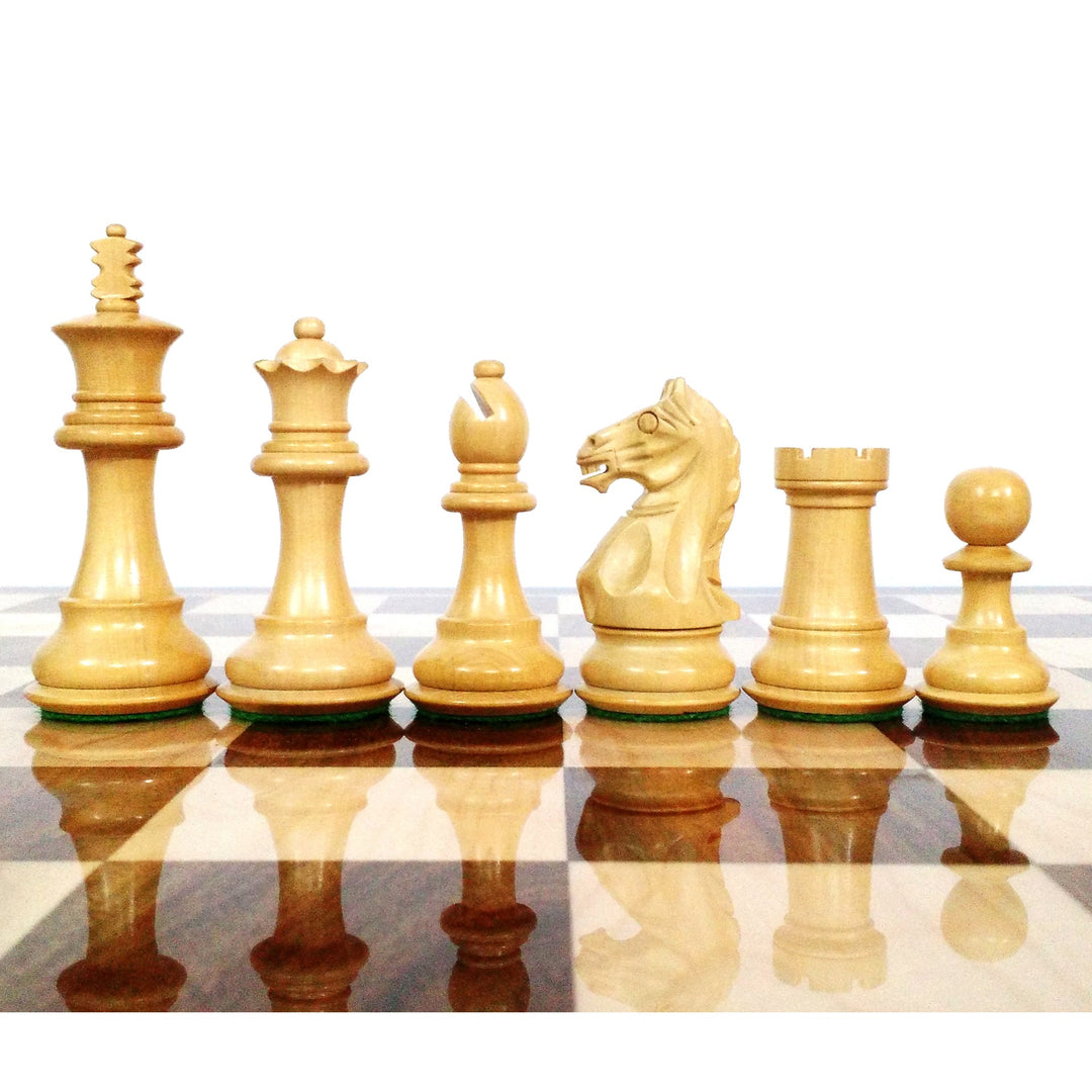 Slightly Imperfect 3.5" Fierce Knight Staunton Chess Set- Chess Pieces Only - Weighted Golden Rosewood - Warehouse Clearance - USA Shipping Only