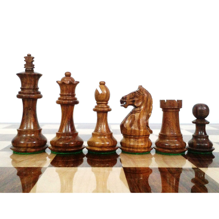 Slightly Imperfect 3.5" Fierce Knight Staunton Chess Set- Chess Pieces Only - Weighted Golden Rosewood - Warehouse Clearance - USA Shipping Only