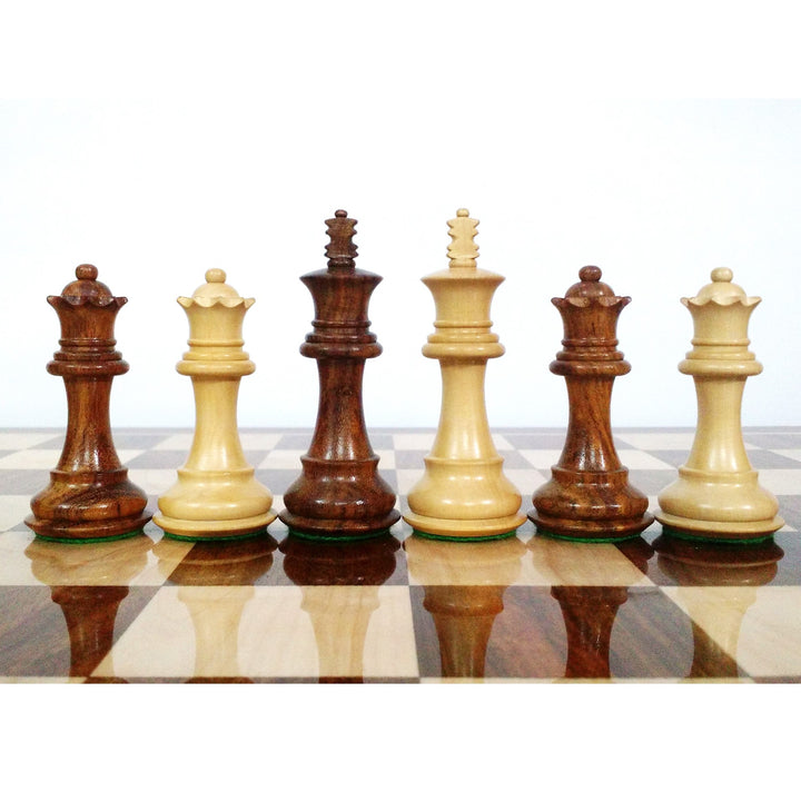 Slightly Imperfect 3.5" Fierce Knight Staunton Chess Set- Chess Pieces Only - Weighted Golden Rosewood - Warehouse Clearance - USA Shipping Only