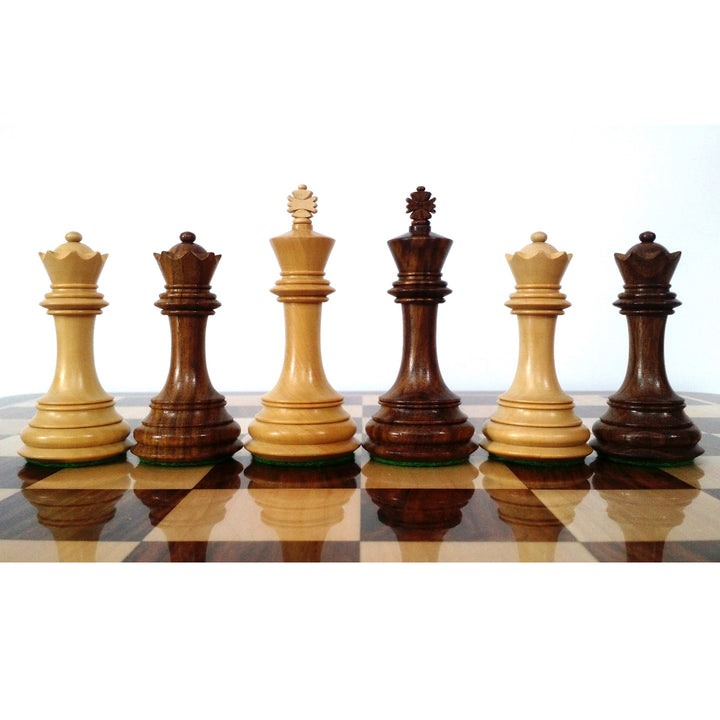 Slightly Imperfect 3.9" Unique Old Columbian Weighted Chess Set- Chess Pieces Only - Sheesham Wood- 4 Queens - Warehouse Clearance - USA Shipping Only