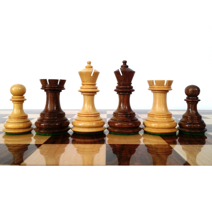 Slightly Imperfect 3.9" Unique Old Columbian Weighted Chess Set- Chess Pieces Only - Sheesham Wood- 4 Queens - Warehouse Clearance - USA Shipping Only