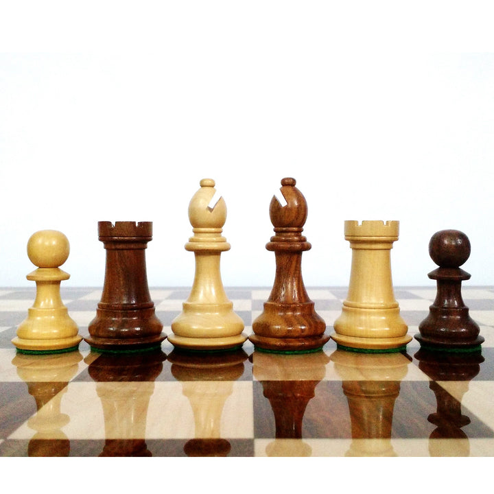 Slightly Imperfect 3.5" Fierce Knight Staunton Chess Set- Chess Pieces Only - Weighted Golden Rosewood - Warehouse Clearance - USA Shipping Only