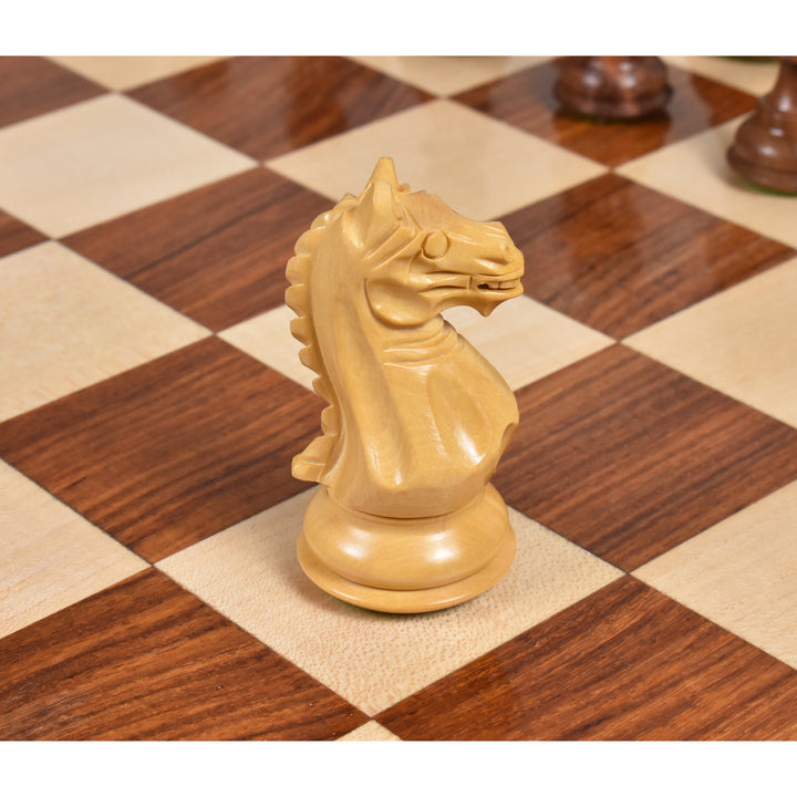 Slightly Imperfect 3.5" Fierce Knight Staunton Chess Set- Chess Pieces Only - Weighted Golden Rosewood - Warehouse Clearance - USA Shipping Only