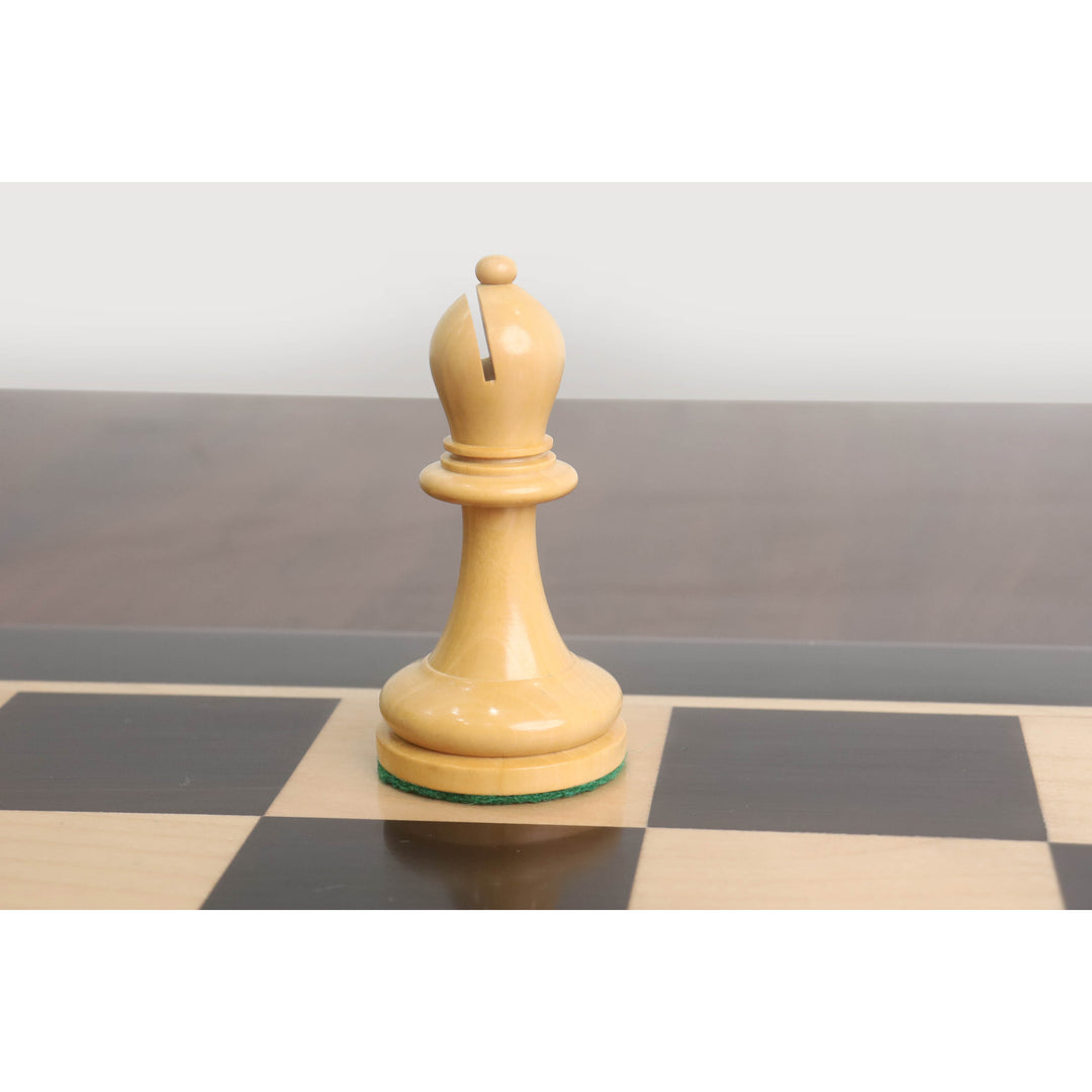 Natural boxwood Bishop from the 1900s' American Chess Company reproduction set.