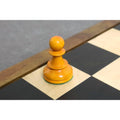 Detailed view of a weighted antiqued boxwood Pawn from the Fischer Dubrovnik chess collection.