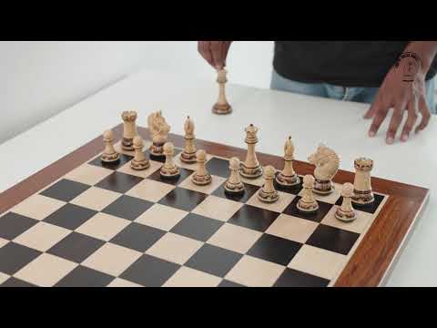 Luksusowy zestaw szachów American Staunton 4,2" - tylko figury szachowe - ręcznie rzeźbiony bukszpan z obciążeniem