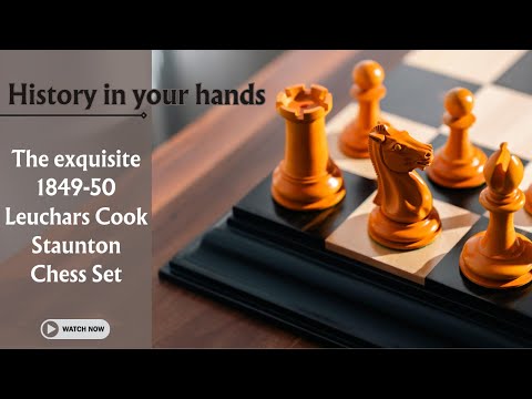 1849-50 Leuchars Cook Staunton Set di scacchi - Solo pezzi di scacchi - Legno d'ebano e legno di bosso anticato - 4,5".