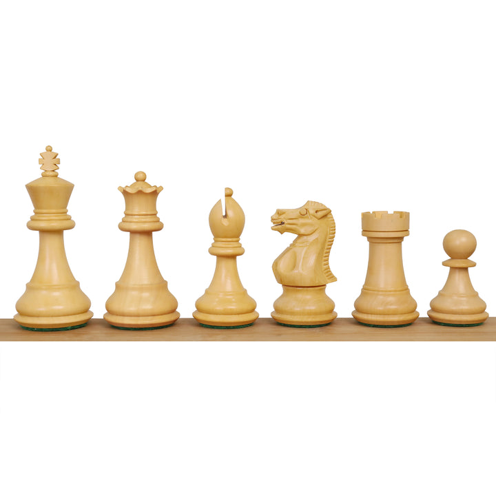 Complete rosewood Staunton chess pieces included with Regency Inlaid folding chess set