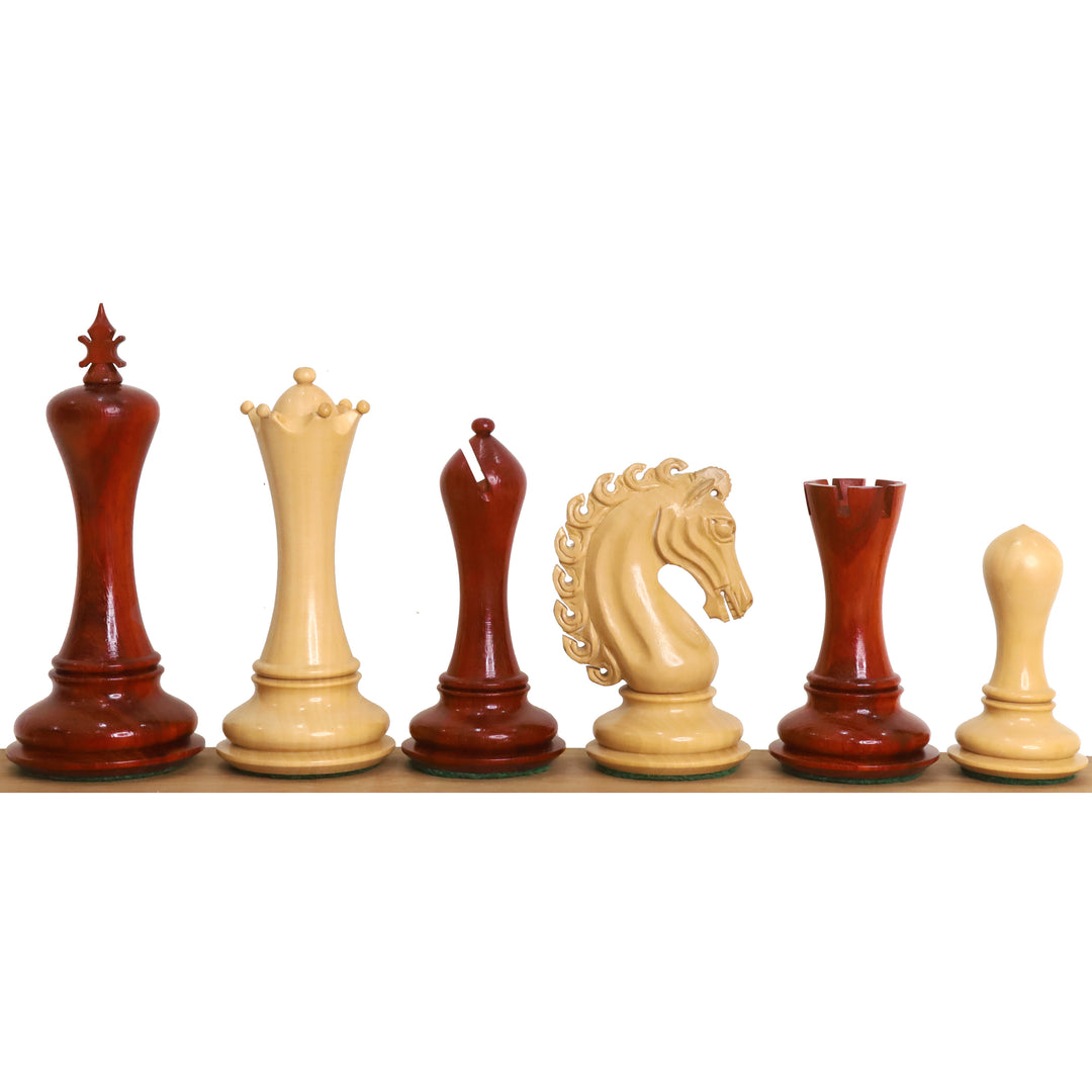 4.6” Avant Garde Luksusowy Zestaw Szachów Staunton - Tylko szachy - Potrójnie ważone - Pączek Drewno Różane i bukszpan