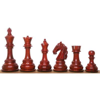 Combo of 4.6" Rare Columbian Triple Weighted Bud Rosewood Luxury Chess Pieces with 23" Chessboard and Storage Box
