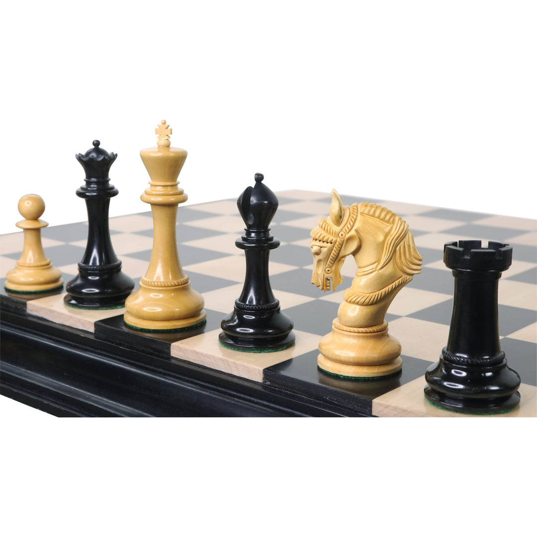 Set di scacchi Imperator Luxury Combo da 4,5" - Pezzi di scacchi + scacchiera Staunton - Legno d'ebano
