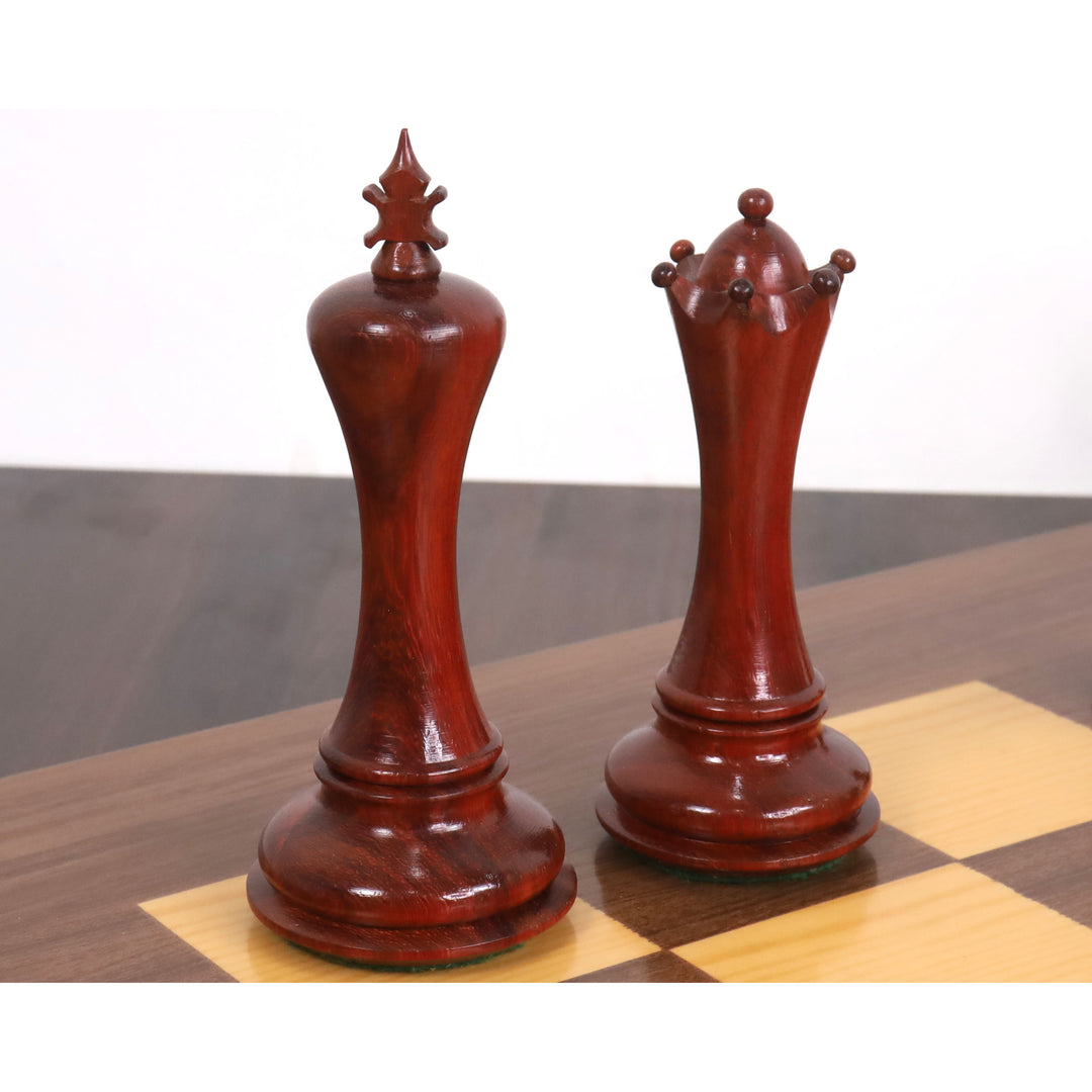 Set di scacchi Avant Garde Luxury Staunton da 4,6" - Solo pezzi di scacchi - Triplo peso - Palissandro e bosso Bud
