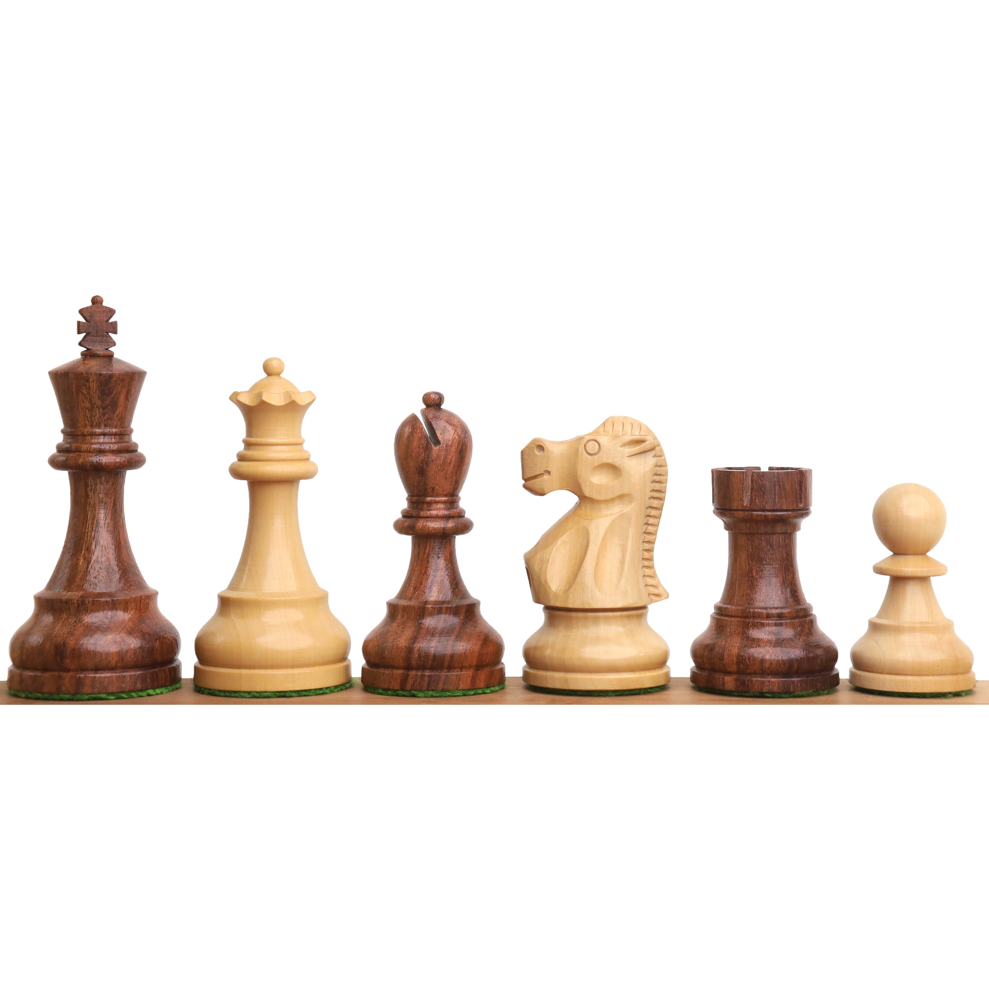 3.8" Reykjavik Series Staunton Wooden Chess Pieces Only Set - Weighted Sheesham Wood