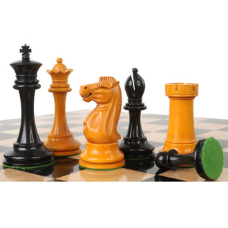 19th Century B & Co Reproduced Chess Pieces Only Set- Genuine Ebony Wood – 4.3″
