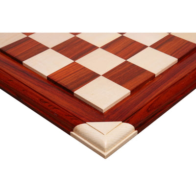 4.2" American Staunton Luxury Budrose Wood Chess Pieces with 21" Bud Rosewood & Maple Wood Luxury Chessboard and Leatherette Coffer Storage Box