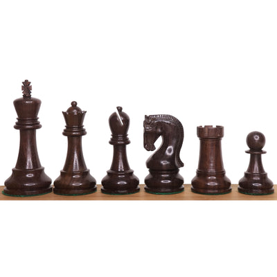Slightly Imperfect Leningrad Staunton Chess Pieces Only Set - Rosewood & Boxwood - 4" King