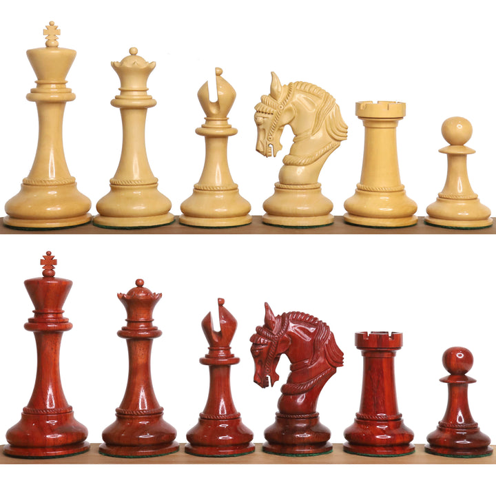 4.5" Imperator Luxus Staunton Bud Palisander Schachfiguren mit 23" Bud Palisander & Ahornholz Schachbrett und Kunstlederkoffer Aufbewahrungsbox