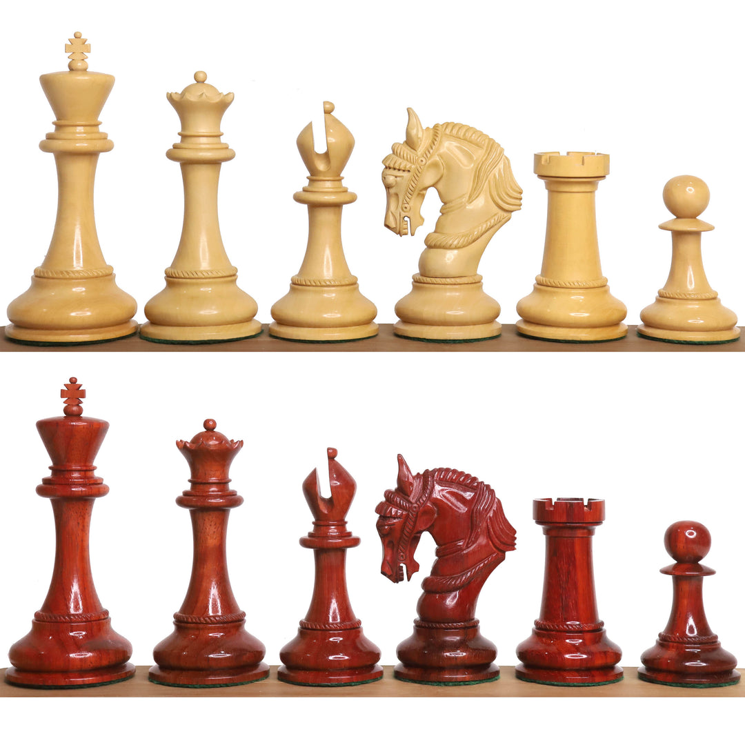 Zestaw 4,5-calowych szachownic Imperator Luxury Staunton Bud Rosewood z 23-calową szachownicą Bud Rosewood i pudełkiem do przechowywania