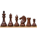 Dark Bud Rosewood Alban Staunton chess pieces lined up from King to Pawn.