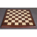 wide-angle view of the 23" Players Choice Rosewood and Maple wooden chess board with a smooth semi-matte finish.