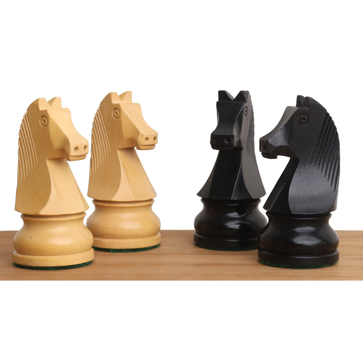 Set di scacchi da campionato da 3,9" - Pezzi in legno di bosso ebanizzato con scacchiera e scatola