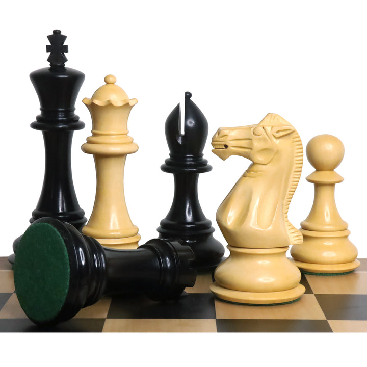 Slightly Imperfect 6.3" Jumbo Pro Staunton Luxury Chess Set - Chess Pieces Only - Ebony Wood - Triple Weight